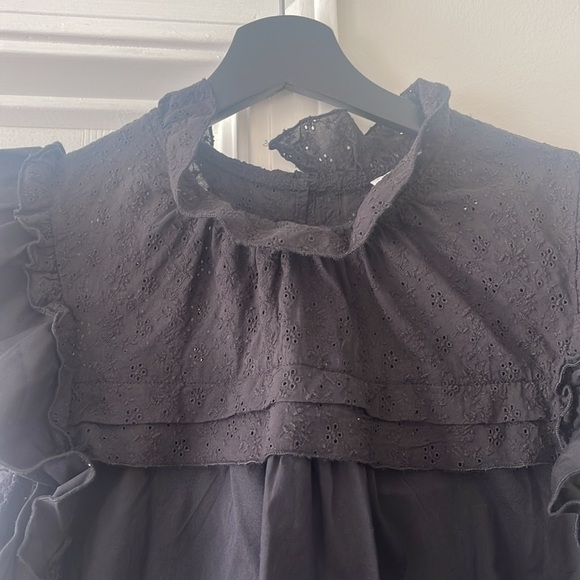 Willa Story Ruffle Eyelet Lace Blouse Size Large - Picture 3 of 6